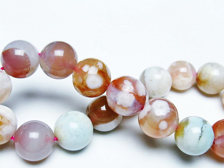 桜メノウ チェリーブロッサムアゲート ブレスレット 12mm [t213-1944] 2枚目