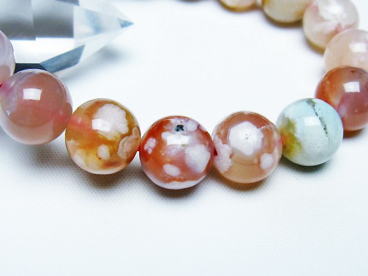 桜メノウ チェリーブロッサムアゲート ブレスレット 12mm [t213-1944] 3枚目