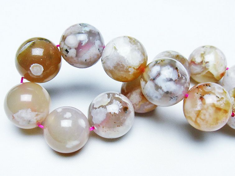 桜メノウ チェリーブロッサムアゲート ブレスレット 17mm [t213-1979] 2枚目