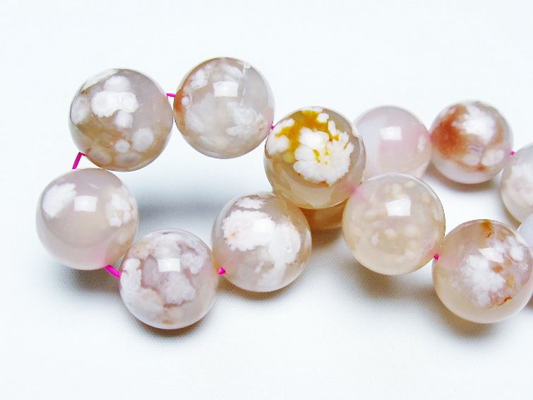 桜メノウ チェリーブロッサムアゲート ブレスレット 17mm [t213-1980] 2枚目