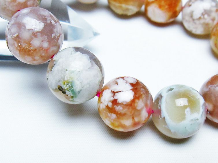 桜メノウ チェリーブロッサムアゲート ブレスレット 16mm [t213-1984] 3枚目