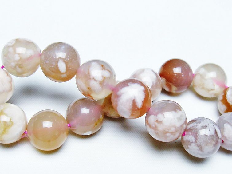 桜メノウ チェリーブロッサムアゲート ブレスレット 13mm [t213-1998] 2枚目