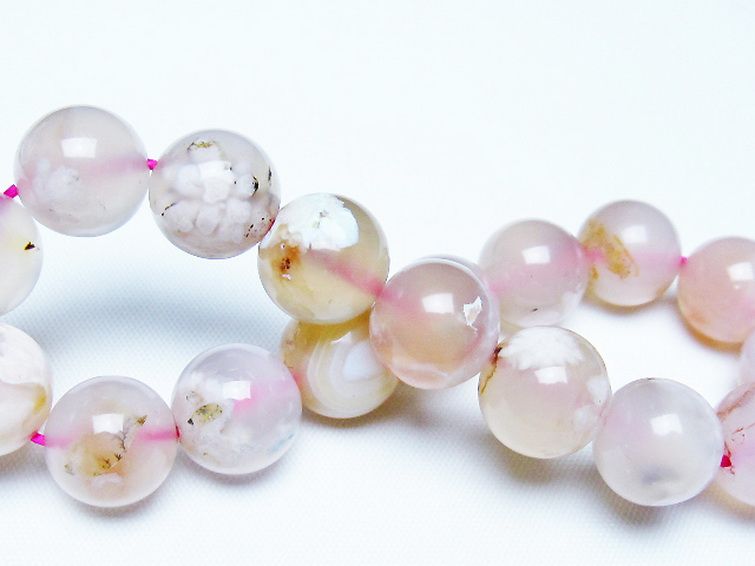 桜メノウ チェリーブロッサムアゲート ブレスレット 12mm [T213-2009] 2枚目