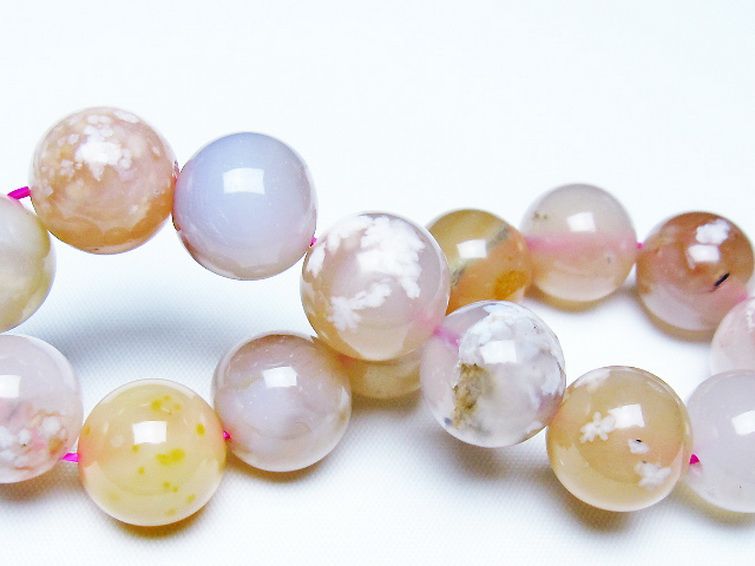 桜メノウ チェリーブロッサムアゲート ブレスレット 15mm [t213-2015] 2枚目