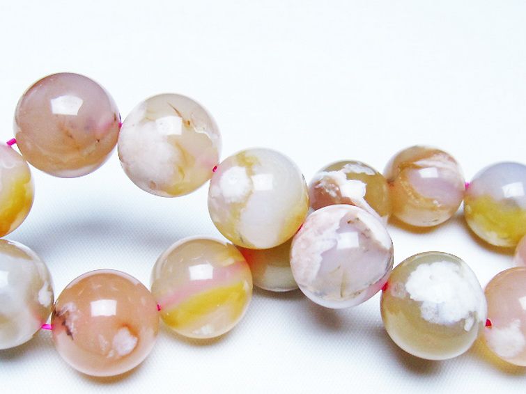 桜メノウ チェリーブロッサムアゲート ブレスレット 15mm [t213-2029] 2枚目