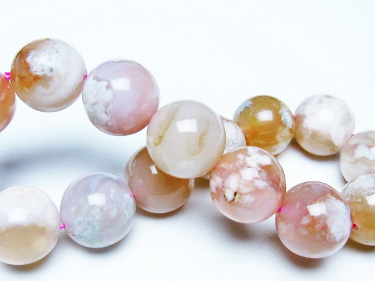 桜メノウ チェリーブロッサムアゲート ブレスレット 14mm [t213-2034] 2枚目