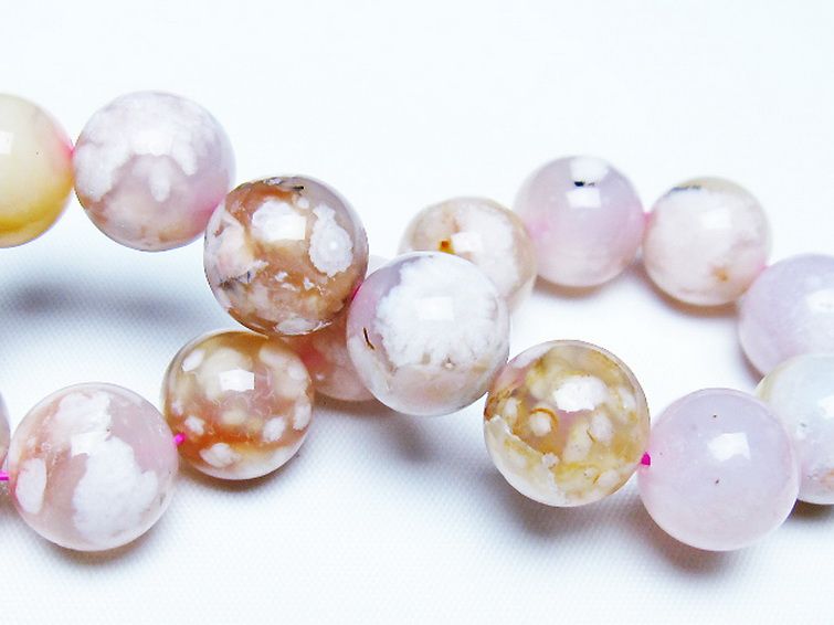 桜メノウ チェリーブロッサムアゲート ブレスレット 13mm [t213-2041] 2枚目