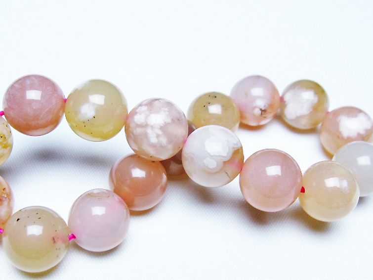 桜メノウ チェリーブロッサムアゲート ブレスレット 12mm [t213-2044] 2枚目