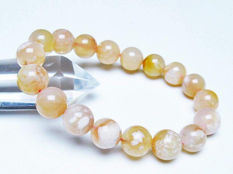 桜メノウ チェリーブロッサムアゲート ブレスレット 11mm [t213-2066] 1枚目