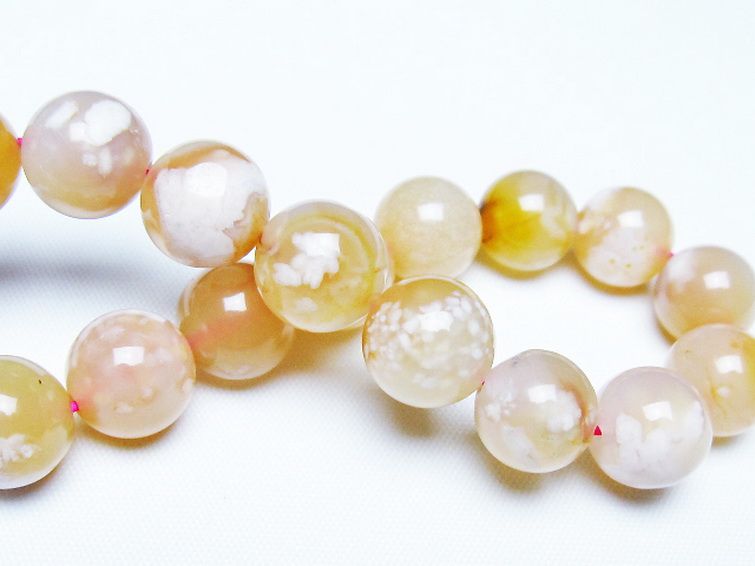 桜メノウ チェリーブロッサムアゲート ブレスレット 11mm [t213-2066] 2枚目