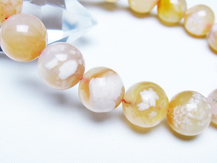 桜メノウ チェリーブロッサムアゲート ブレスレット 11mm [t213-2066] 3枚目