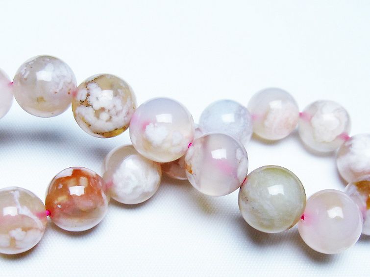 桜メノウ チェリーブロッサムアゲート ブレスレット 12mm [t213-2074] 2枚目