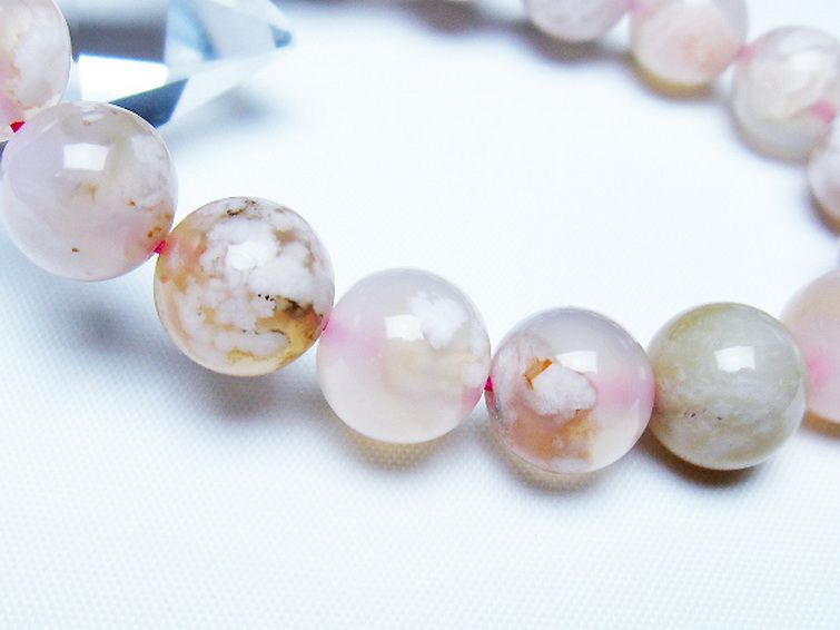 桜メノウ チェリーブロッサムアゲート ブレスレット 12mm [t213-2074] 3枚目