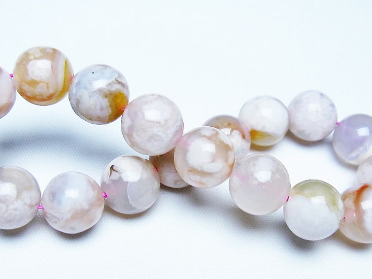 桜メノウ チェリーブロッサムアゲート ブレスレット 12mm [t213-2075] 2枚目