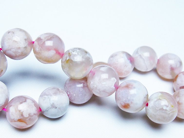 桜メノウ チェリーブロッサムアゲート ブレスレット 12mm [t213-2081] 2枚目