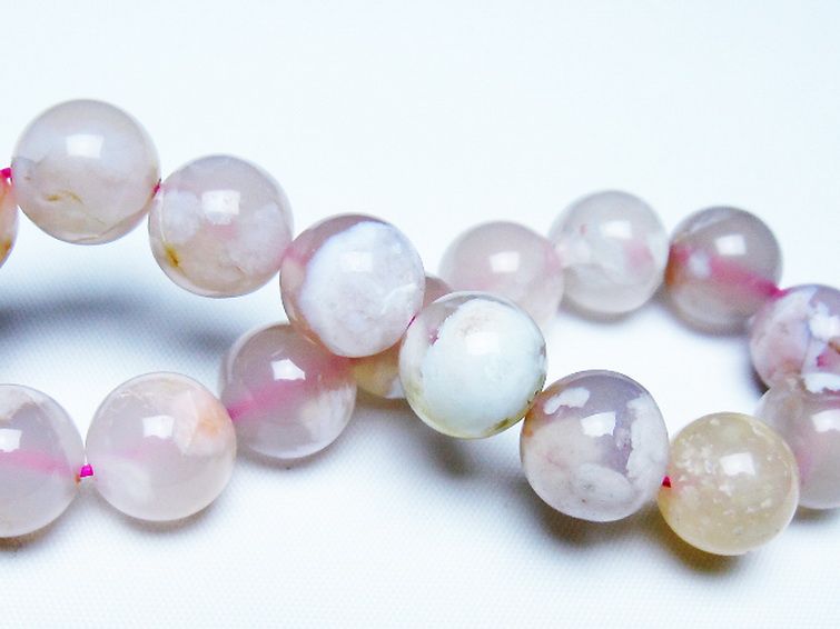 桜メノウ チェリーブロッサムアゲート ブレスレット 13mm [t213-2082] 2枚目