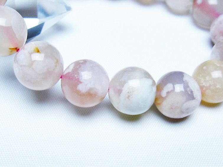 桜メノウ チェリーブロッサムアゲート ブレスレット 13mm [t213-2082] 3枚目