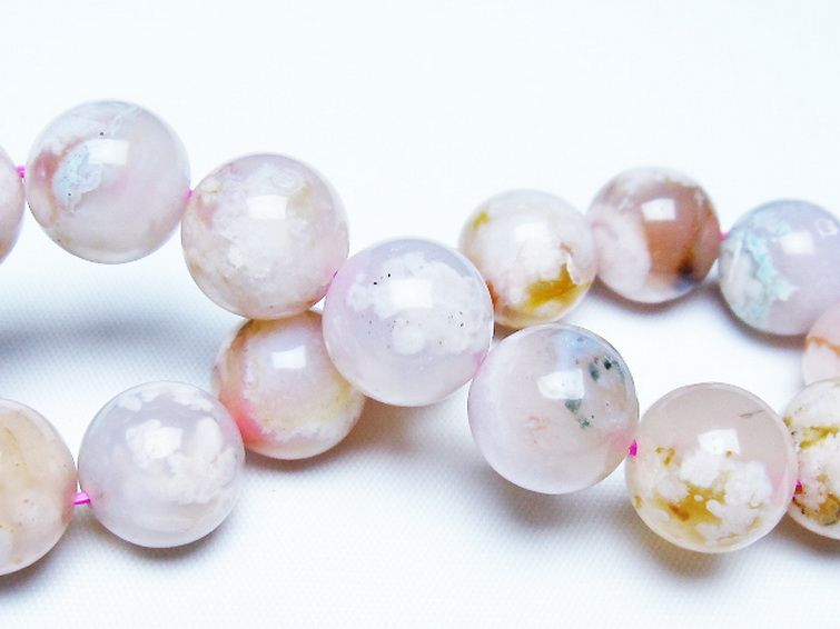 桜メノウ チェリーブロッサムアゲート ブレスレット 13mm [t213-2084] 2枚目