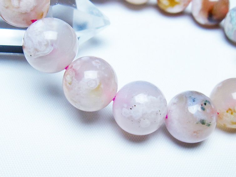 桜メノウ チェリーブロッサムアゲート ブレスレット 13mm [t213-2084] 3枚目