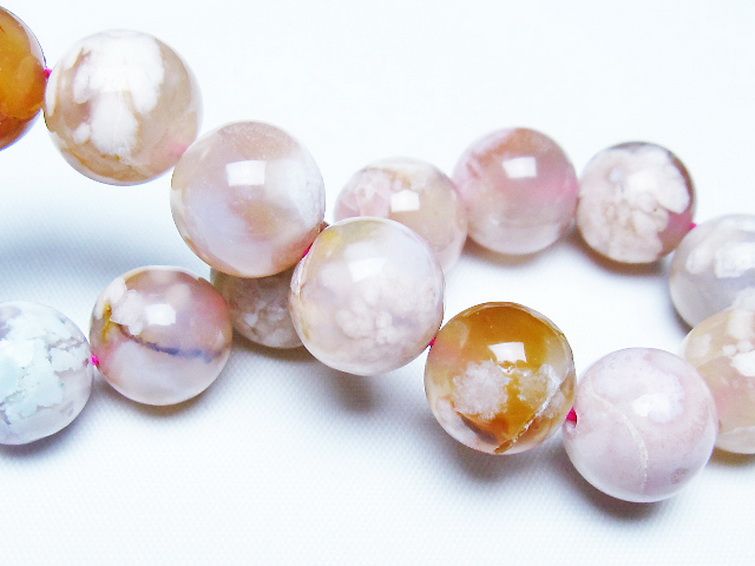 桜メノウ チェリーブロッサムアゲート ブレスレット 13mm [t213-2088] 2枚目