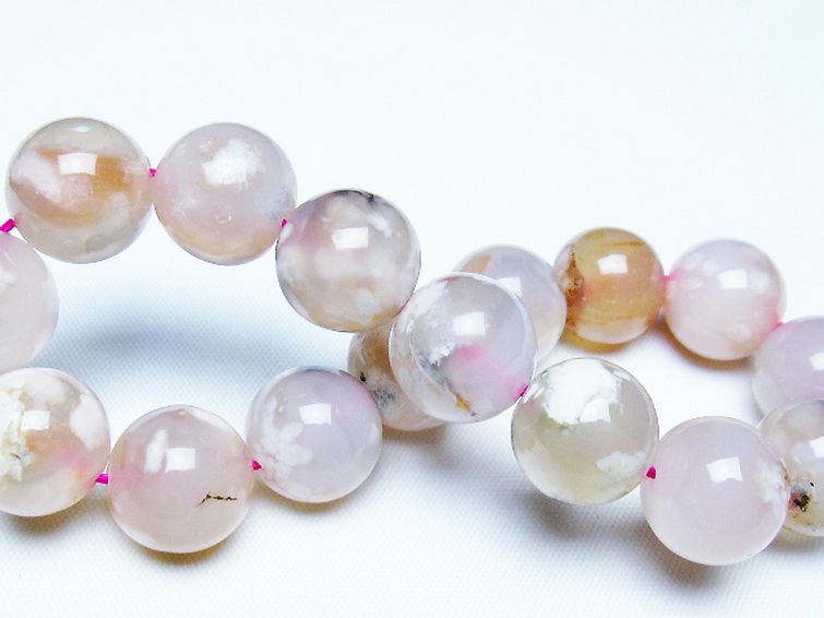 桜メノウ チェリーブロッサムアゲート ブレスレット 13mm [T213-2089] 2枚目