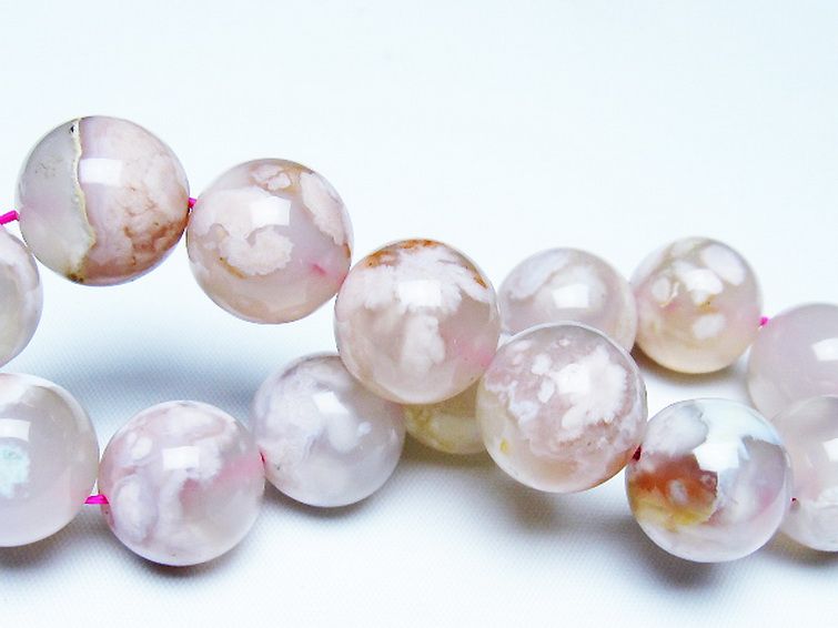 桜メノウ チェリーブロッサムアゲート ブレスレット 16mm [t213-2101] 2枚目