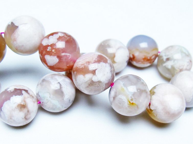 桜メノウ チェリーブロッサムアゲート ブレスレット 16mm [t213-2103] 2枚目