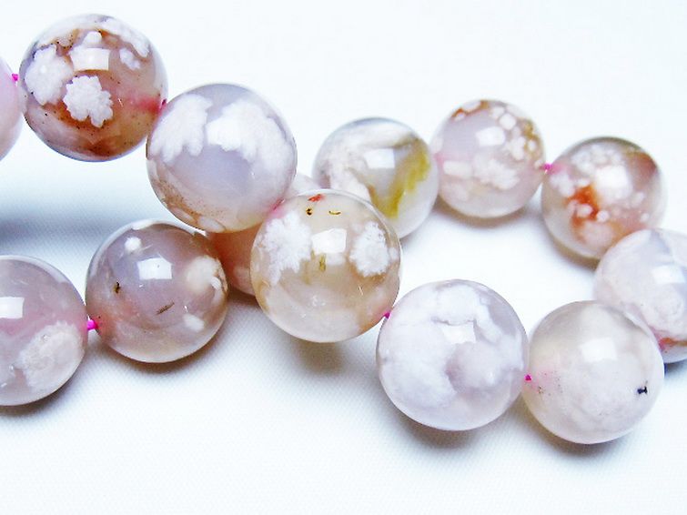 桜メノウ チェリーブロッサムアゲート ブレスレット 16mm [t213-2105] 2枚目