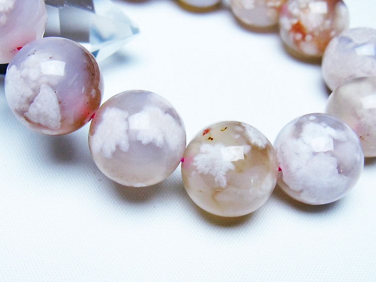 桜メノウ チェリーブロッサムアゲート ブレスレット 16mm [t213-2105] 3枚目