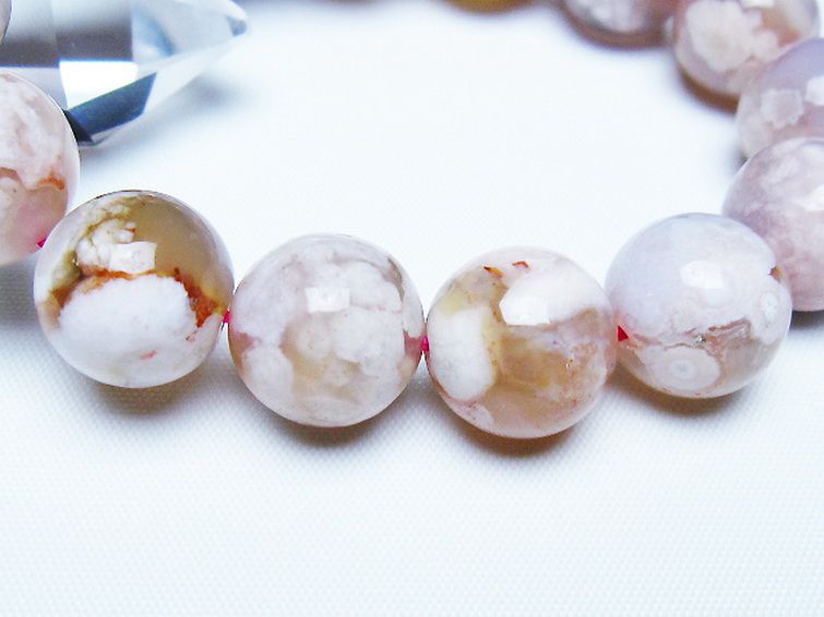 桜メノウ チェリーブロッサムアゲート ブレスレット 15mm [t213-2110] 3枚目