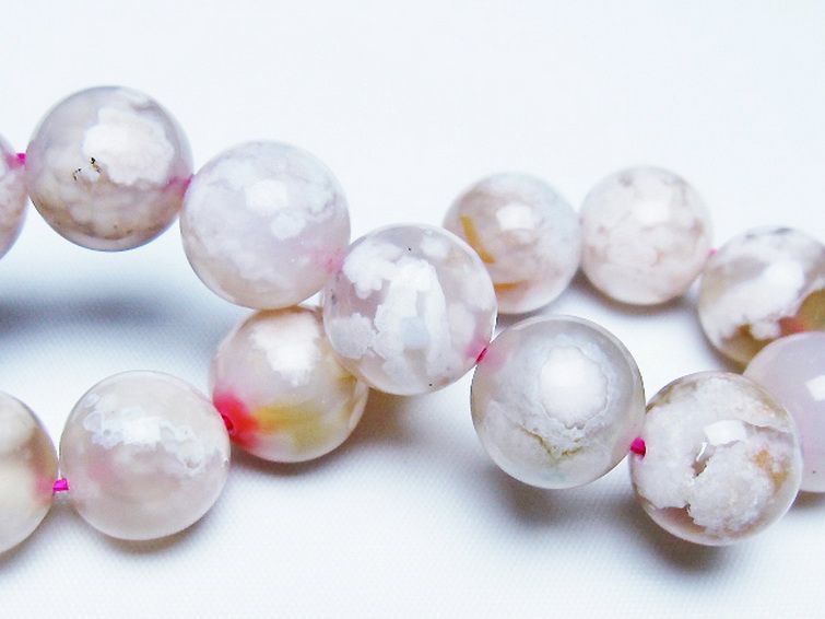 桜メノウ チェリーブロッサムアゲート ブレスレット 14mm [T213-2113] 2枚目