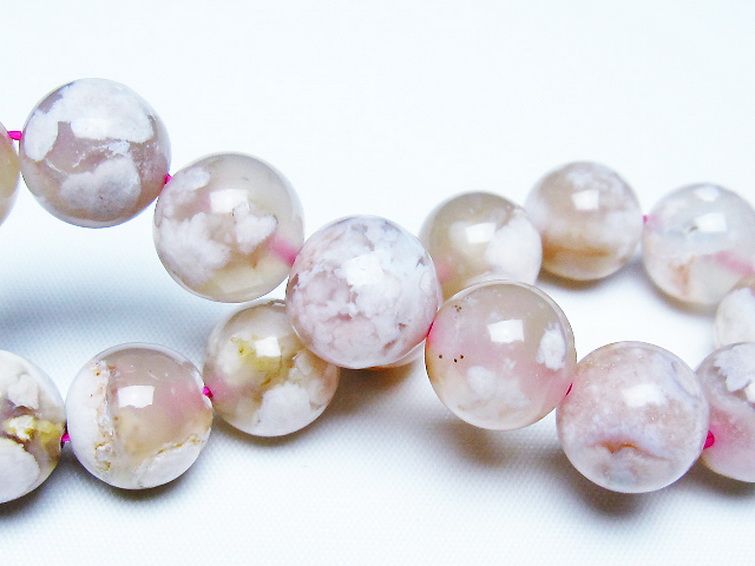 桜メノウ チェリーブロッサムアゲート ブレスレット 13mm [T213-2115] 2枚目