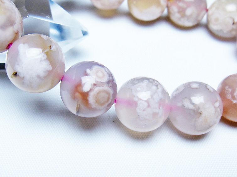 桜メノウ チェリーブロッサムアゲート ブレスレット 13mm [t213-2118] 3枚目