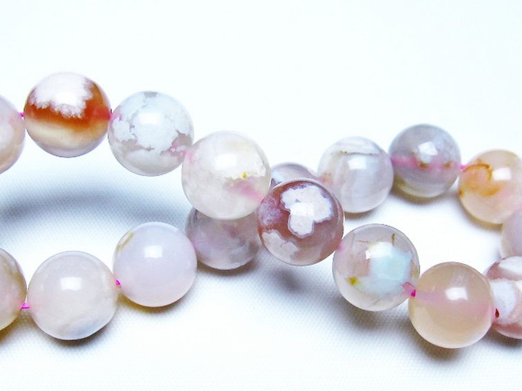 桜メノウ チェリーブロッサムアゲート ブレスレット 12mm [t213-2121] 2枚目