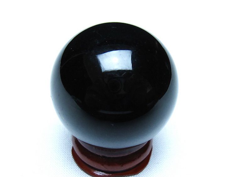 モリオン 純天然 黒水晶 丸玉 35mm [t220-10020] 3枚目