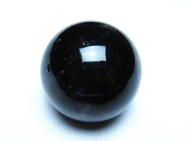 モリオン 純天然 黒水晶 丸玉 34mm [t220-10039] 1枚目