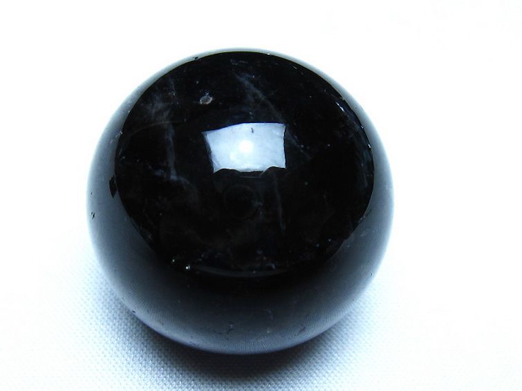 モリオン 純天然 黒水晶 丸玉 34mm [t220-10111] 1枚目