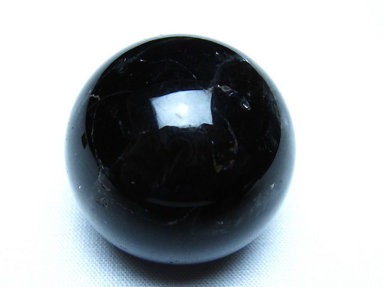モリオン 純天然 黒水晶 丸玉 35mm [t220-10126] 1枚目