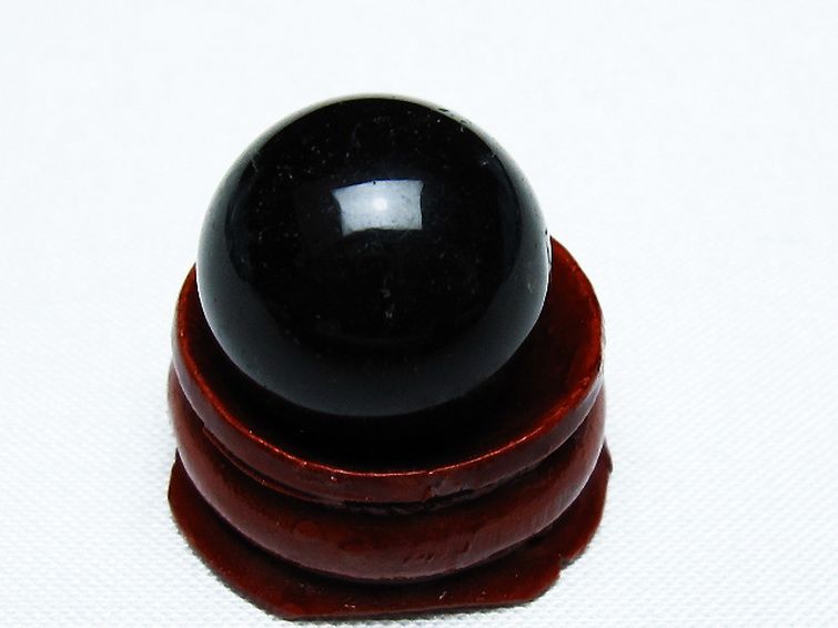モリオン 純天然 黒水晶 丸玉 18mm [T220-8698] 3枚目