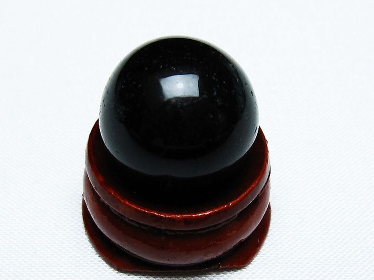 モリオン 純天然 黒水晶 丸玉 19mm [T220-8726] 3枚目