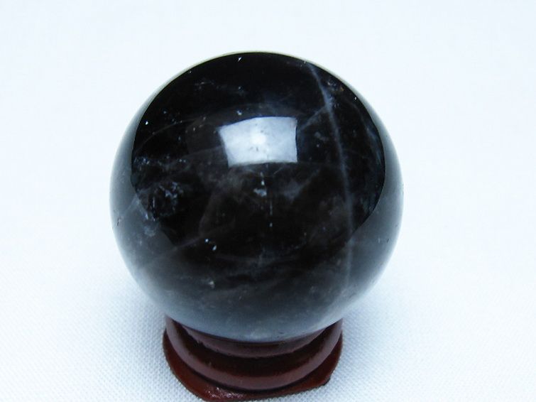 モリオン 純天然 黒水晶 丸玉 35mm [t220-9818] 3枚目