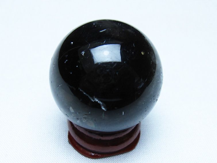 モリオン 純天然 黒水晶 丸玉 34mm [t220-9851] 3枚目