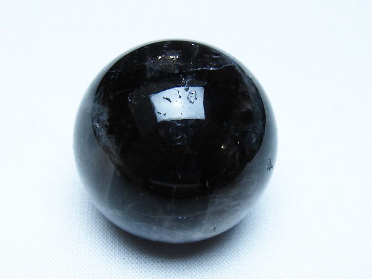 モリオン 純天然 黒水晶 丸玉 34mm [t220-9857] 1枚目