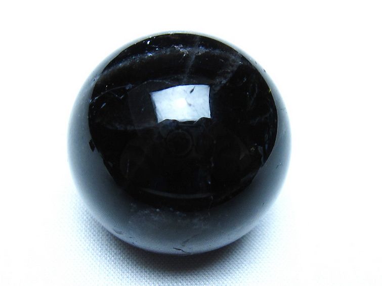 モリオン 純天然 黒水晶 丸玉 34mm [t220-9908] 1枚目