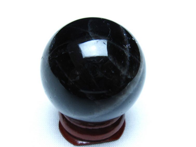モリオン 純天然 黒水晶 丸玉 34mm [t220-9908] 3枚目