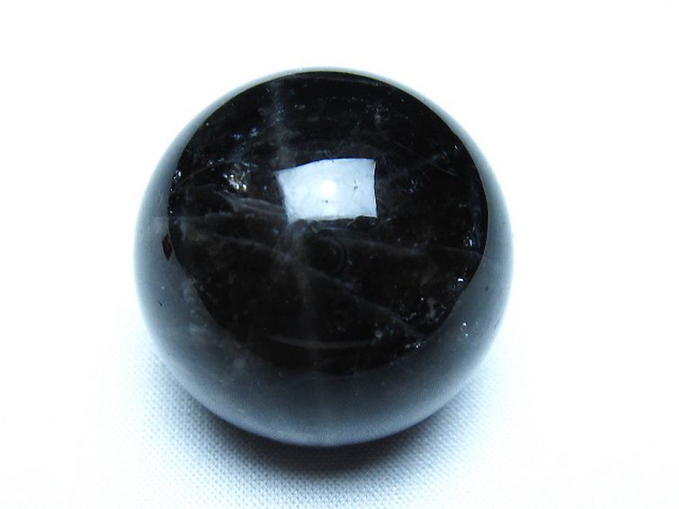 モリオン 純天然 黒水晶 丸玉 35mm [t220-9954] 1枚目