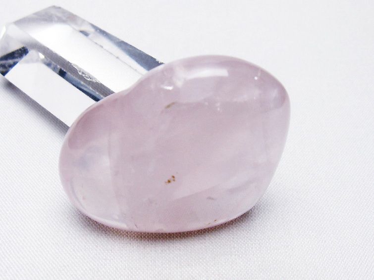 ローズクォーツハート 置物 [t225-8377] 1枚目