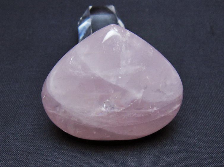 ローズクォーツハート 置物[t225-8523]