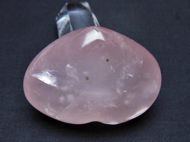 ローズクォーツハート 置物[T225-8597] 3枚目