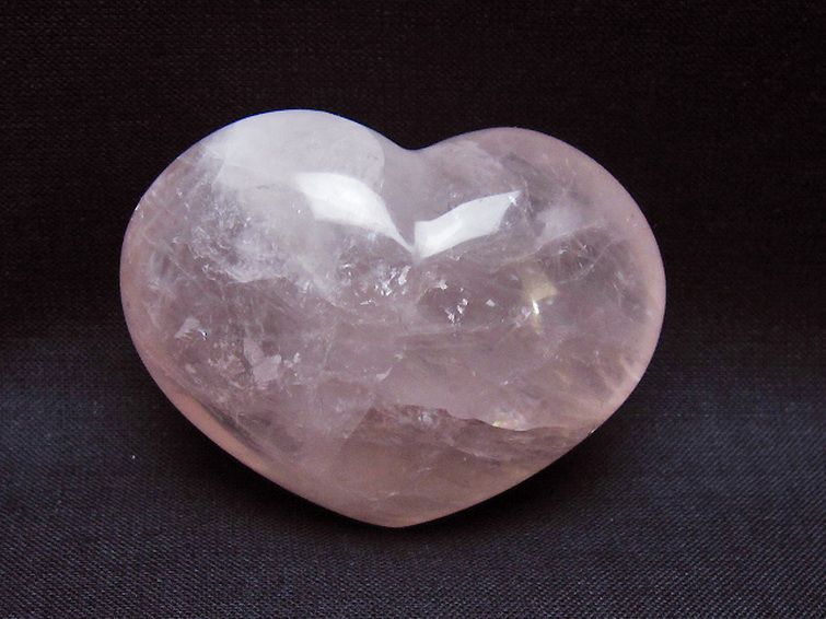ローズクォーツハート 置物 [t225-8646] 1枚目